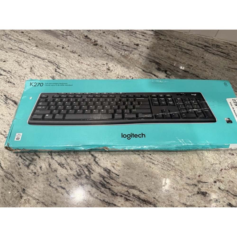 Logitech K270 Wireless Keyboard PC/MAC Includes Unifying Receiver Numeric Keypad